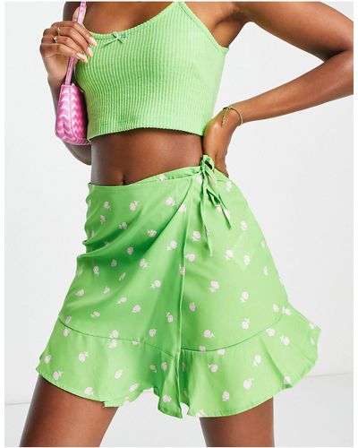 Noisy May Wrap Mini Skirt - Green