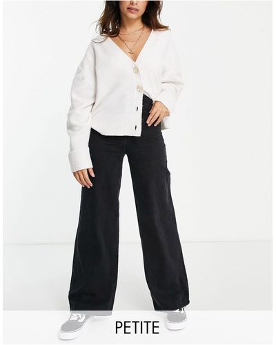 Pieces Elli High Waisted Wide Leg Jeans - White