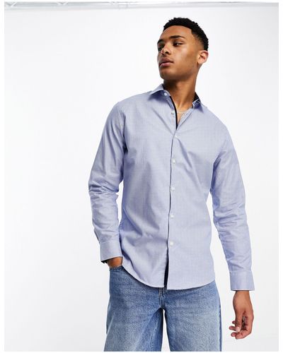 SELECTED Slim Fit Gingham Shirt - Blue