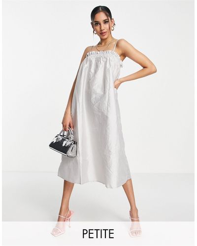 Vero Moda Smock Cami Midi Dress - Grey