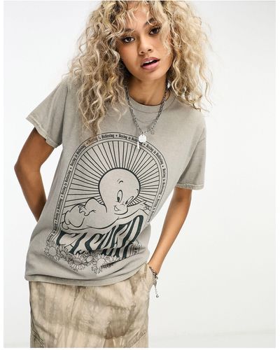Daisy Street Oversized T-shirt With Casper The Friendly Ghost Graphic - Natural
