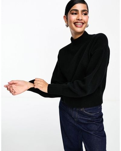 & Other Stories Mock Neck Sweater - Black