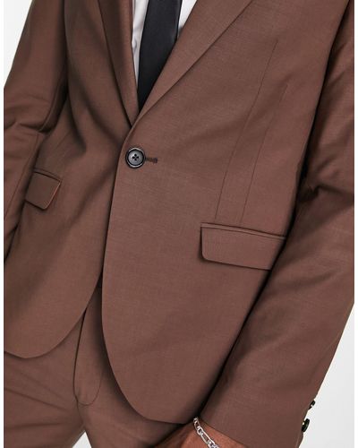 Twisted Tailor super skinny crushed velvet suit jacket in red