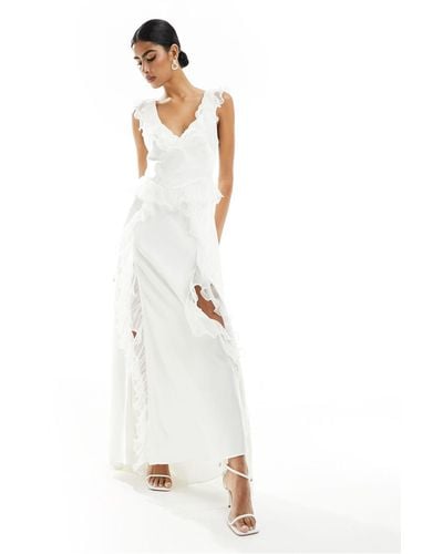 Forever New Bridal Ruffle Maxi Dress - White