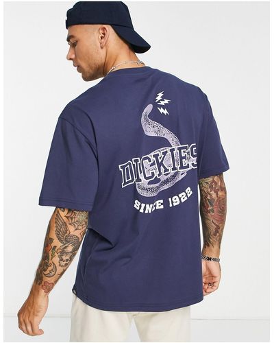 Dickies Cascade Locks Snake Back Print T-shirt - Blue