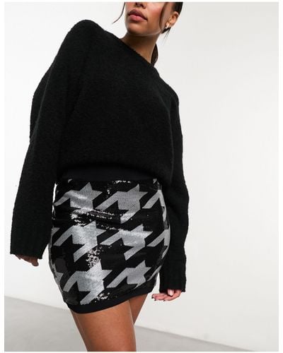 AllSaints Juela Toni Sequin Mini Skirt - Black