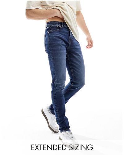 ASOS Jeans skinny lavaggio scuro vintage - Blu