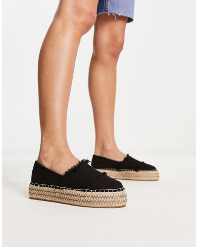 South Beach Espadrilles nere sfrangiate - Bianco