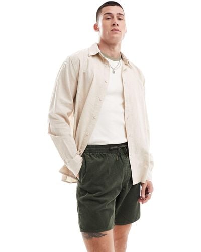 Rhythm Classic Linen Long Sleeve Beach Shirt - White