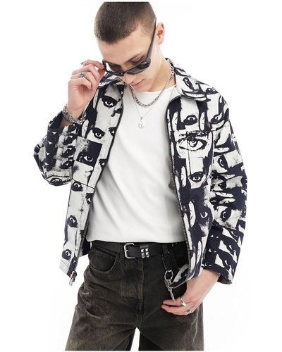 Levi's Skate - giacca nera e bianca con motivo stampato - Grigio