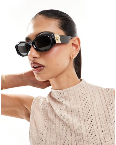 Versace – sechseckige, schmale sonnenbrille - Braun