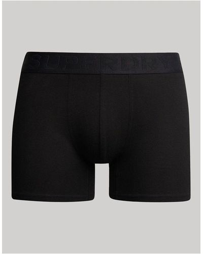 Superdry – 3er-pack boxershorts aus baumwolle - Schwarz