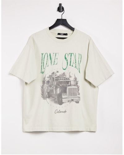 Jaded London Oversized Lone Star T-shirt - Natural