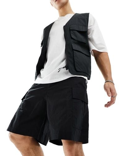 Weekday Loose Fit Cargo Shorts - Black