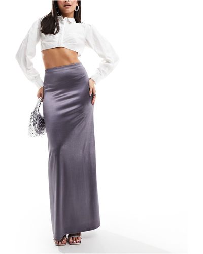 ASOS Satin Twill Maxi Skirt - Purple