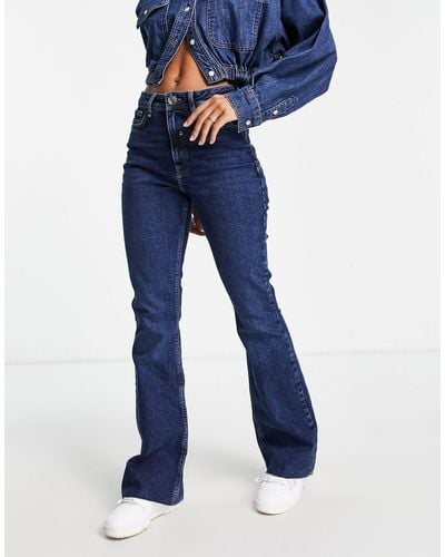 River Island Flared Jeans Met Hoge Taille - Blauw