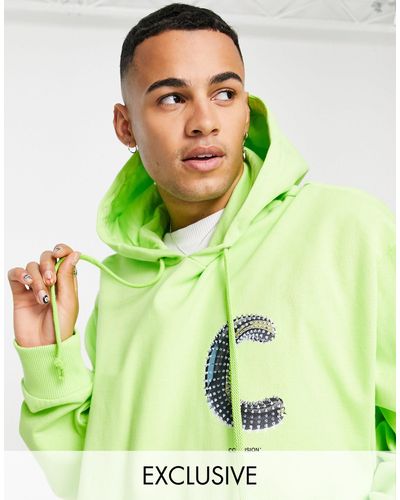 Collusion Hoodie With Spike Logo Print - Green