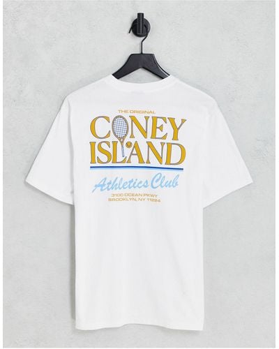 Coney Island Picnic Athletics club - t-shirt avec imprimé devant et dans le dos - Blanc