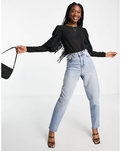 Y.A.S Textured Blouse With Long Cuff - Black