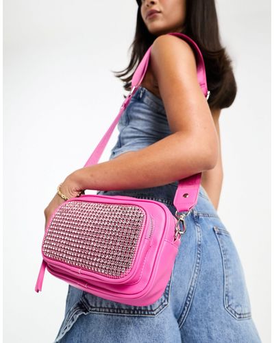 Madden Girl Embellished Crossbody Bag - Pink