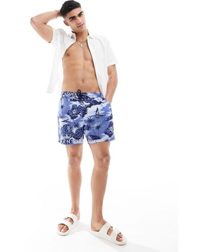 Tommy Hilfiger Hawaiian Beach Shorts - Blue