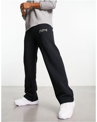Fiorucci Straight Leg joggers With Chrome Logo - Black