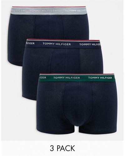 Tommy Hilfiger Premium Essentials 3 Pack Trunks - Blue
