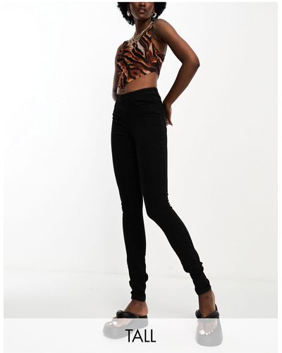 Vero Moda Skinny Jeans Met Halfhoge Taille - Zwart