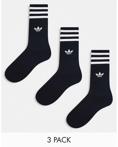 adidas Originals 3 Pack Solid Socks - Black