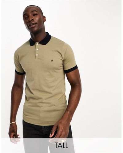 French Connection Tall Contrast Collar Polo - Natural