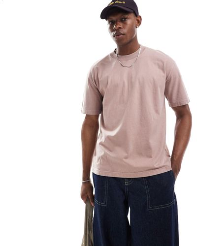 Hollister T-shirt épais coupe carrée - rose/marron