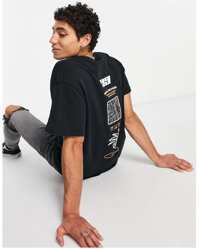 Hollister Outdoors Logo Short Sleeve Oversized Sweat T-shirt - Black