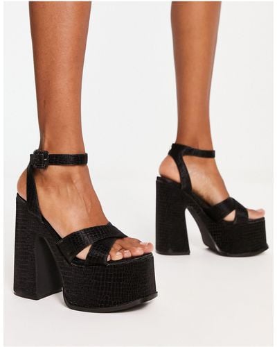 Shellys London Natasha Platform Sandals - Black