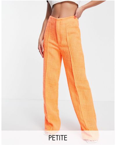 Missguided Pantalon droit en bouclé - fluo - Orange