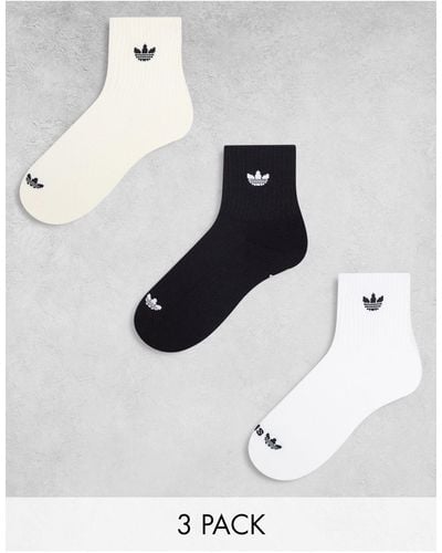 adidas Originals Trefoil 2.0 3-pack High Quarter Socks - White