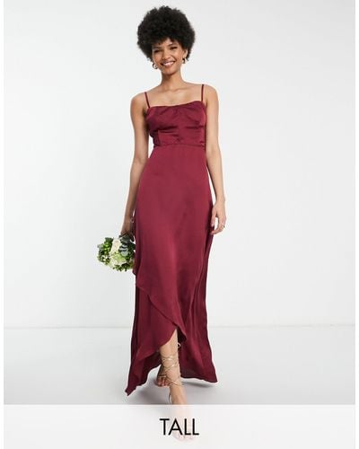 TFNC London Bruidsmeisjes - Cami-jurk Van Satijn - Rood
