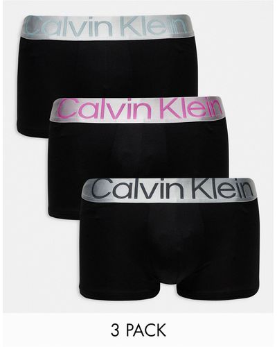 Calvin Klein Steel – 3er-pack unterhosen aus baumwolle - Schwarz