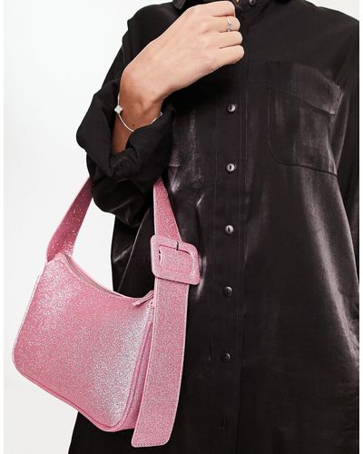 Reclaimed (vintage) Petit sac porté épaule style années 90 - pailleté - Noir