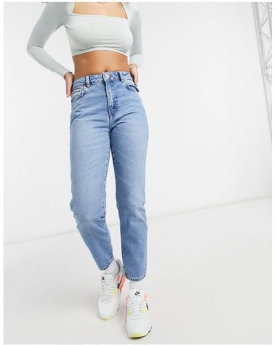 Noisy May Premium Isabel Mom Jeans - Blue