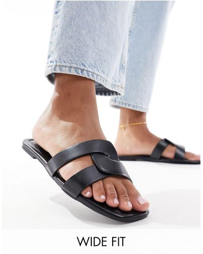 Raid Wide Fit Geeno Flat Sandals - Blue