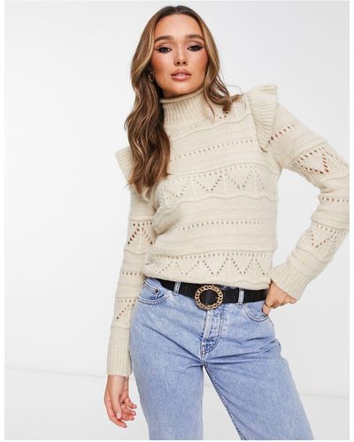 Y.A.S Crochet Frill Detail Jumper - White