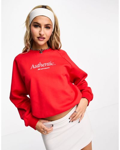 New Balance – authentic – sweatshirt - Rot