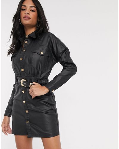 River island leather shirt dress cheap