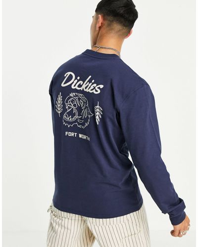 Dickies Halma Long Sleeve Back Print T-shirt - Blue