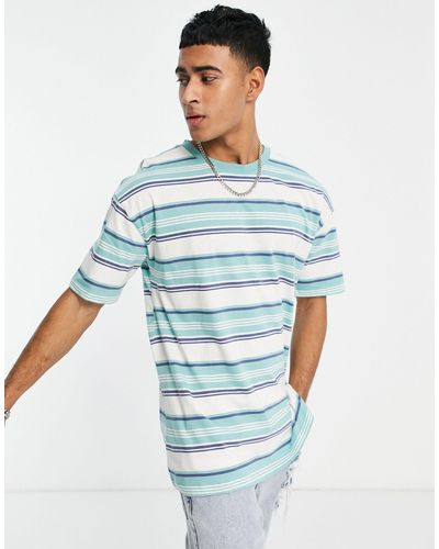 New Look Oversized Striped T-shirt - Blue