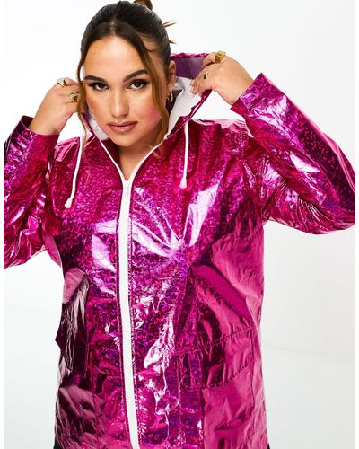 Brave Soul Plus – festival-regenjacke - Pink