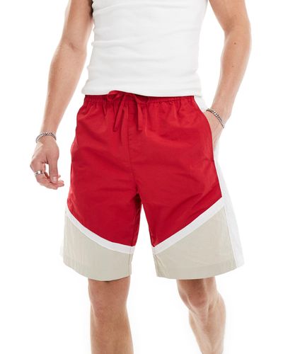 ASOS Wide Longer Length Shorts - Red