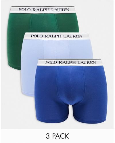 Polo Ralph Lauren Confezione da 3 boxer aderenti blu navy, verdi e blu con fascia