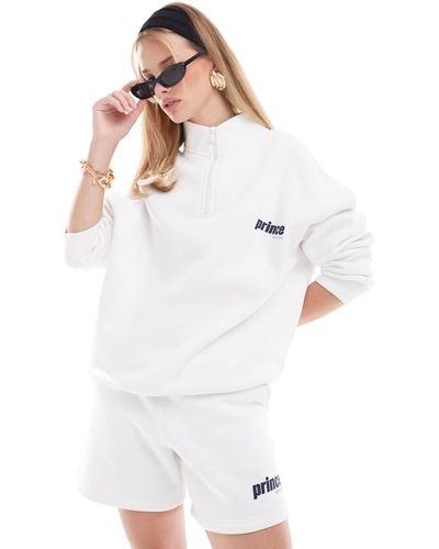 Prince Co-ord Half Zip Sweatshirt - White