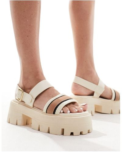 ASOS Follower Chunky Flat Sandals - White